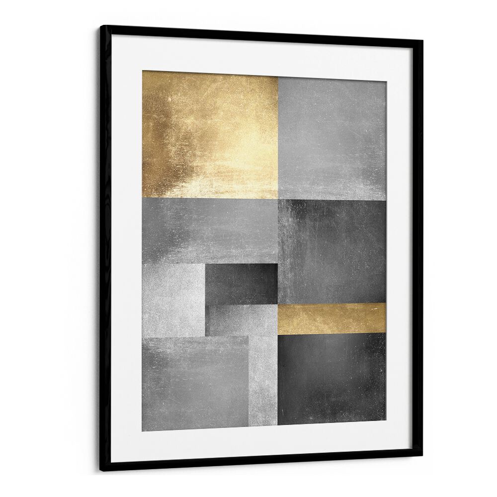 Elegant GOLD TEXTURES V, GEOMETRIC ART PRINTS featuring gold and silver hues, perfect for modern decor enhancement.