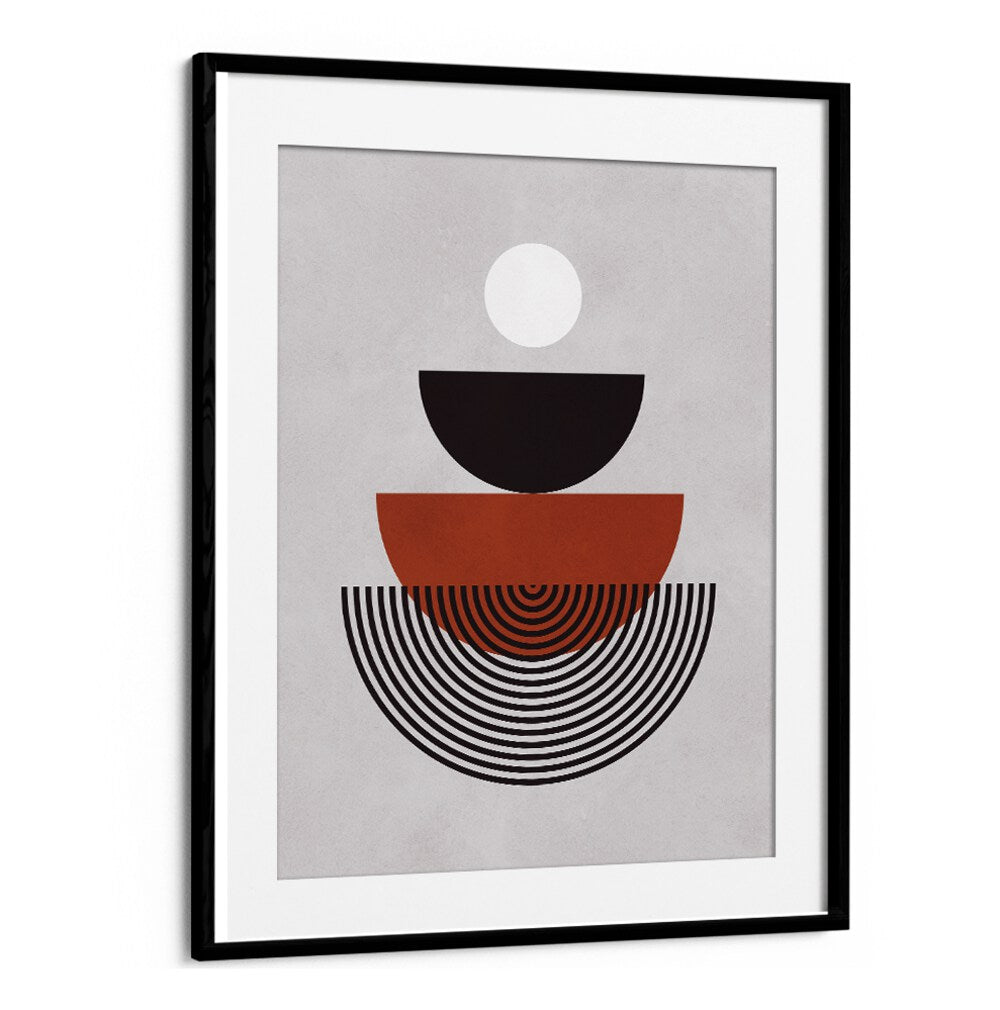 Elegant LINES AND CIRCLES XVIII, BOHO ART PAINTINGS showcase geometric harmony in a stunning framed design.