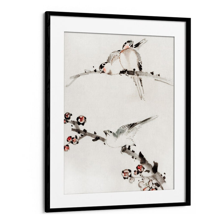 BIRDS ON BRANCHES , VINTAGE PAINTINGS