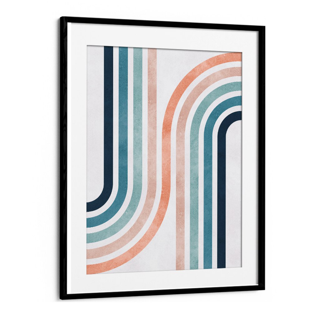 Artfully designed LINES AND ARCS II, GEOMETRIC ART PRINTS showcasing vibrant colors and smooth curves for modern decor.