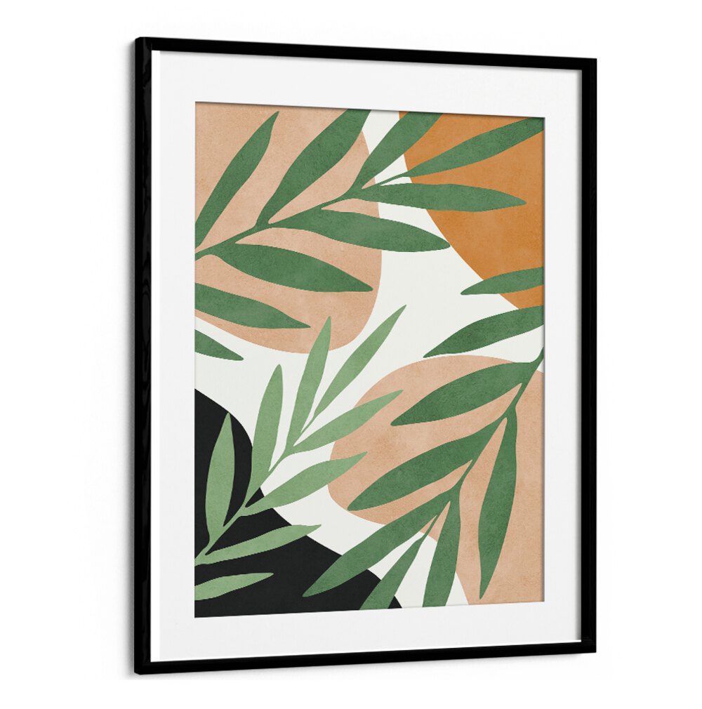 Vibrant TROPICAL V, BOHO ART PAINTINGS showcase lush greens and earthy tones, perfect for nature lovers.