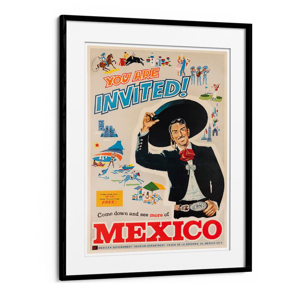 Colorful MEXICO I, VINTAGE TRAVEL POSTERS invite you to explore Mexico's vibrant culture and heritage. Perfect for decor!