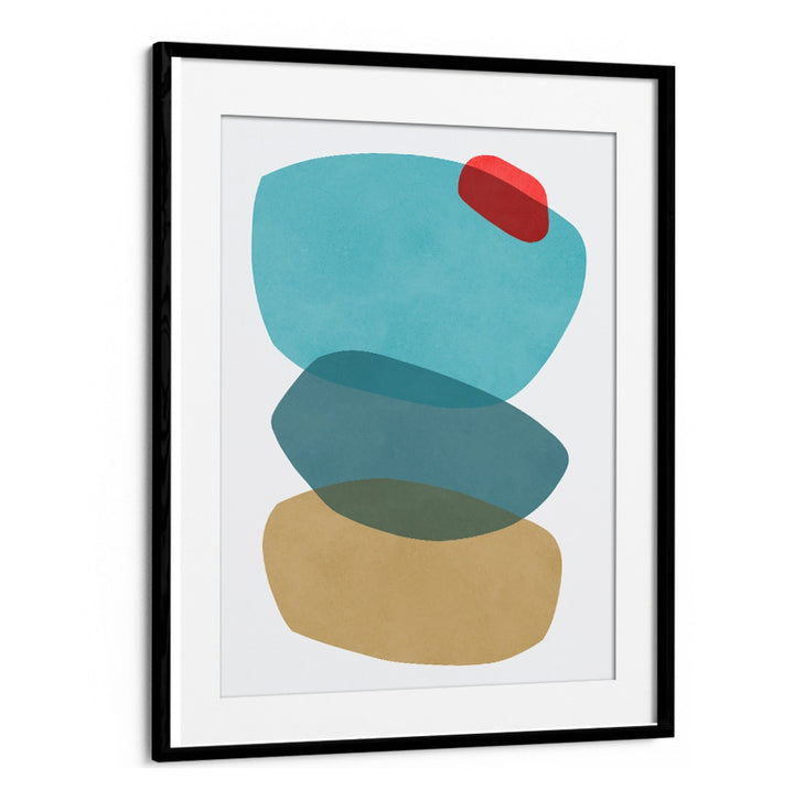 ROCK OVERLAY V, ABSTRACT PAINTINGS showcases vibrant shapes, perfect for enhancing any space with a modern aesthetic.
