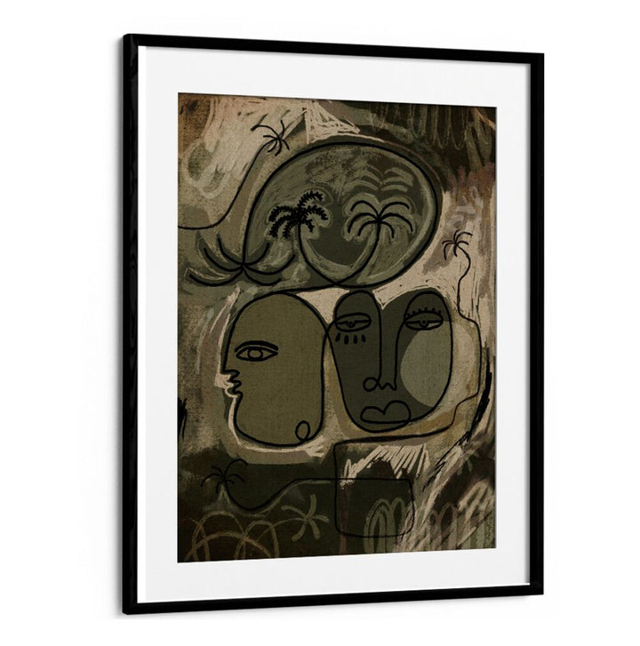 Boho art painting "UNWIND ALONG THE PALM PATH" evokes serenity and a connection to nature, perfect for wellness.