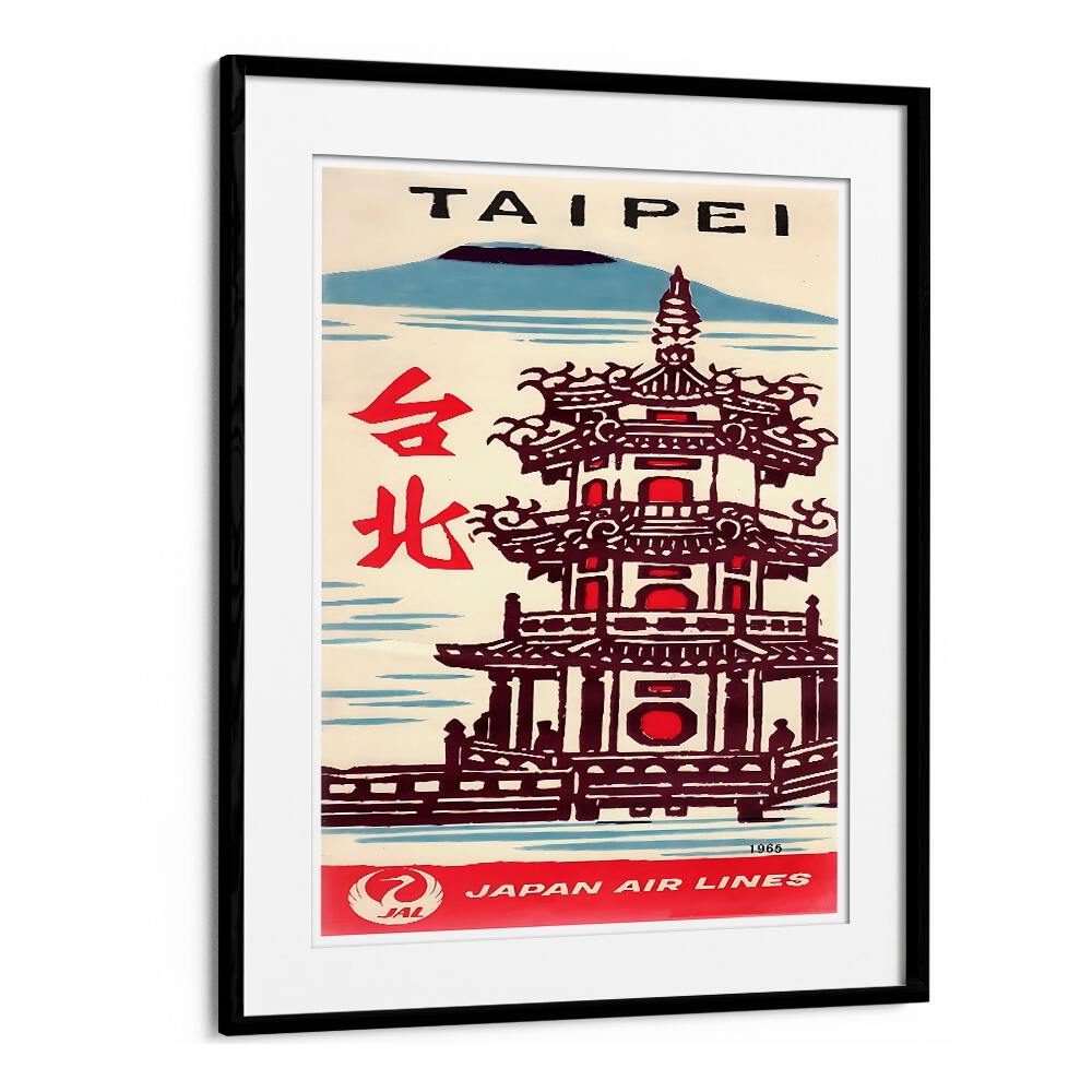 Taipei vintage travel poster featuring iconic architecture, perfect for adding nostalgia to your home decor.