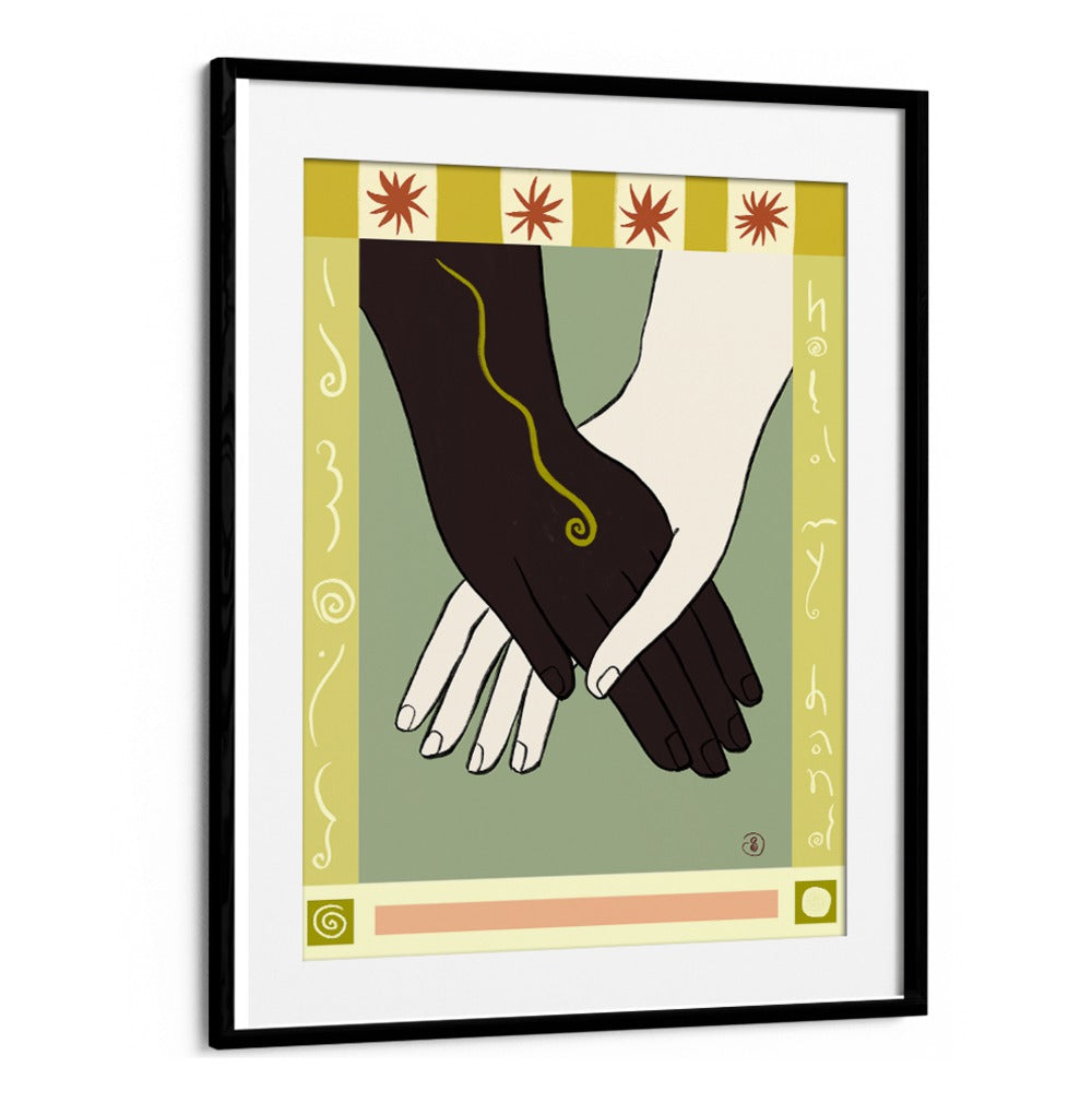 HOLDING HANDS II , VIBRANT & ELECTRIC ART PRINTS