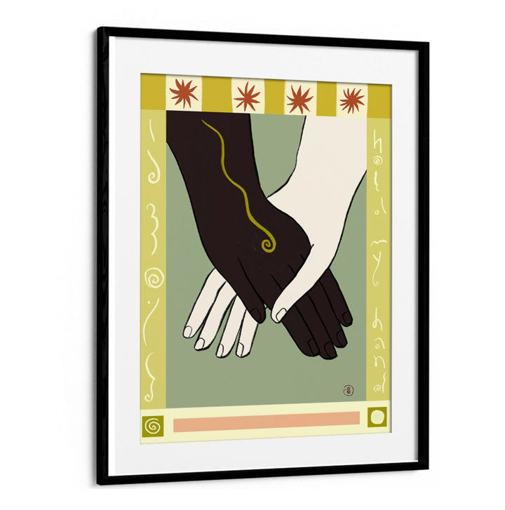 HOLDING HANDS II , VIBRANT & ELECTRIC ART PRINTS