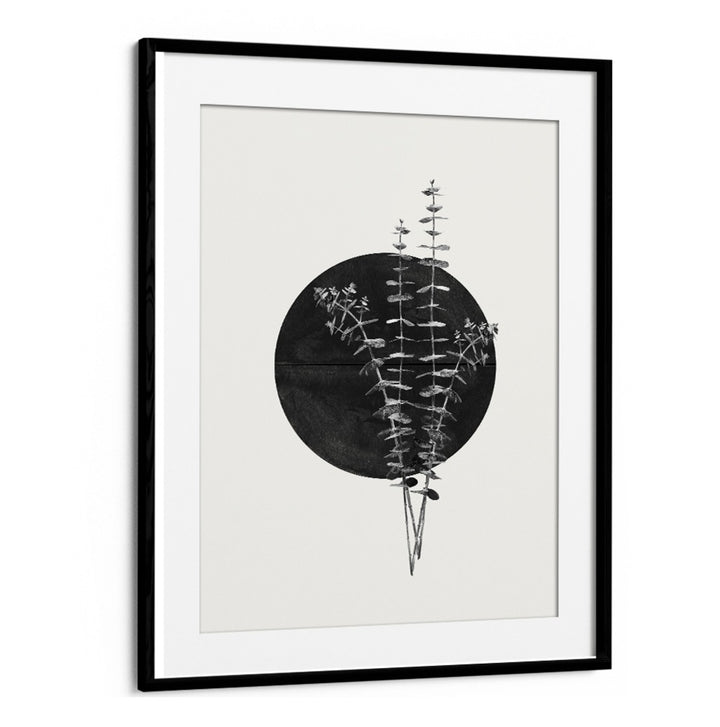 Stunning PLANT AND BLACK SUN, FLORAL FLOWER PAINTINGS showcasing modern design with natural elements in a bold composition.