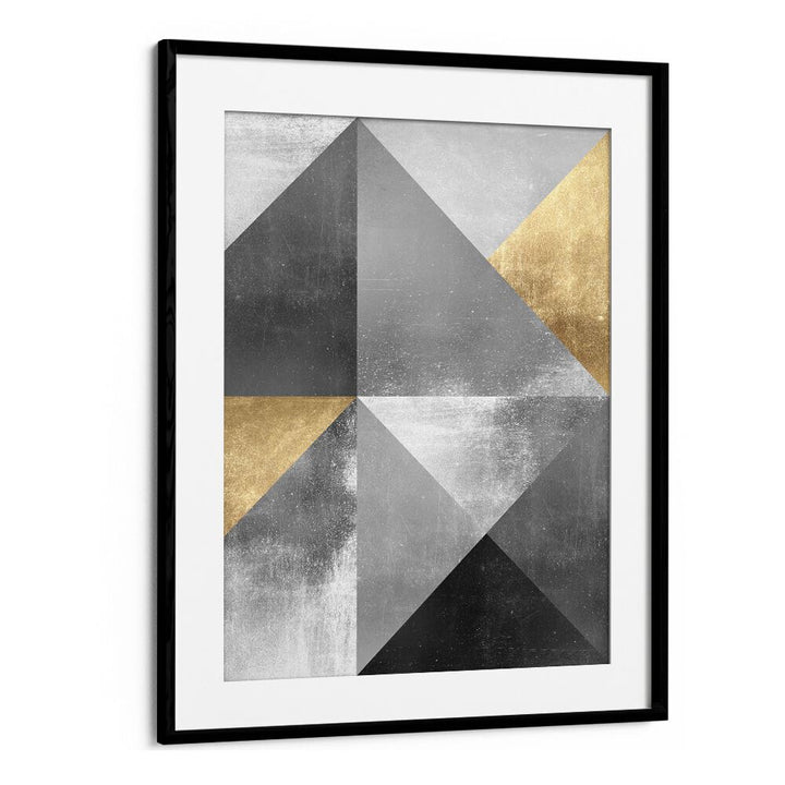 GOLD TEXTURES II, GEOMETRIC ART PRINTS showcase a blend of gold and silver in a modern abstract design.