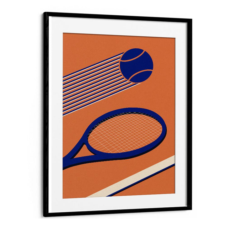 Stylish TENNIS 80'S, SPORTS POSTERS featuring a racket and ball design, perfect for retro sports enthusiasts.