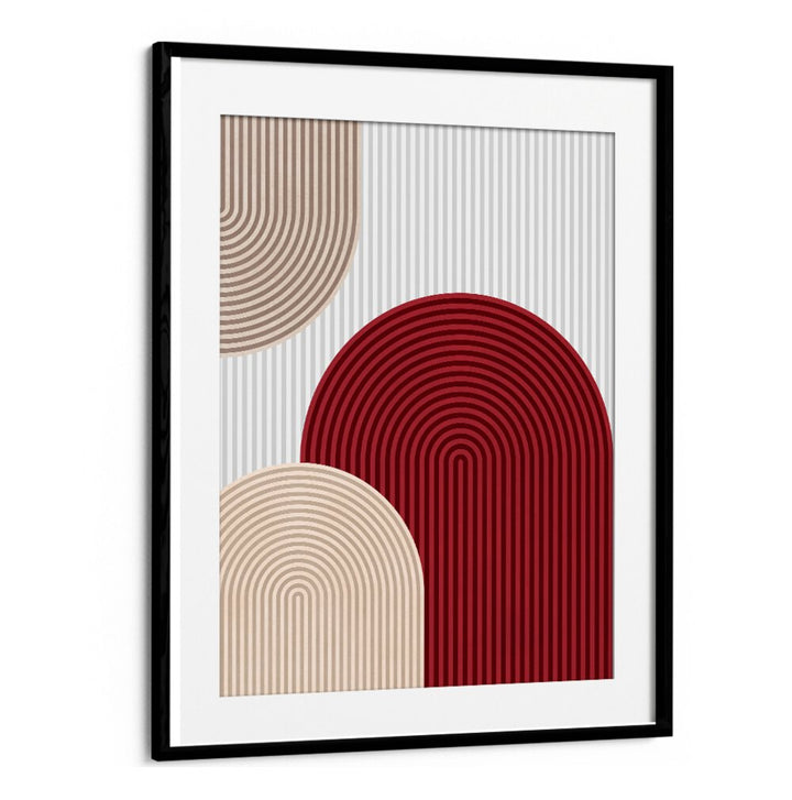 Elegant SEMICIRCLES IV, GEOMETRIC ART PRINTS showcasing rich colors and lines, perfect for modern decor and creativity.