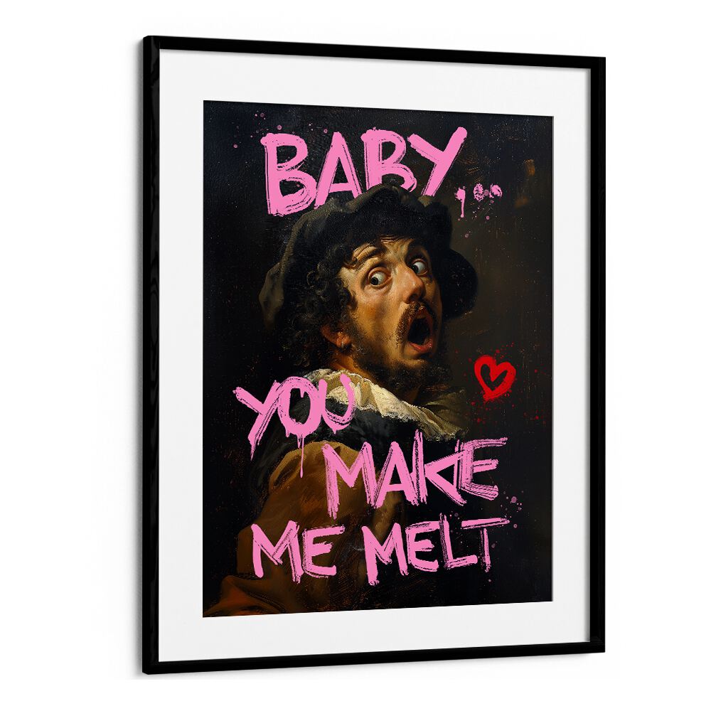Colorful altered art print "BABY YOU MAKE ME MELT" by Dikhotomy, perfect for adding warmth to any space.