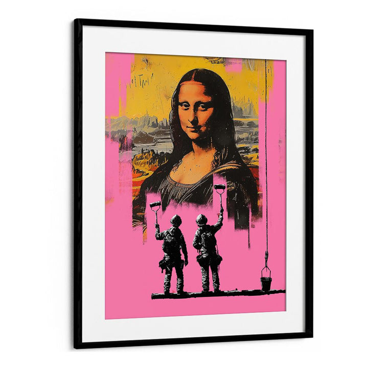 Vibrant PINK MONALISA pop art painting by DIKHOTOMY, blending classic style with contemporary flair.