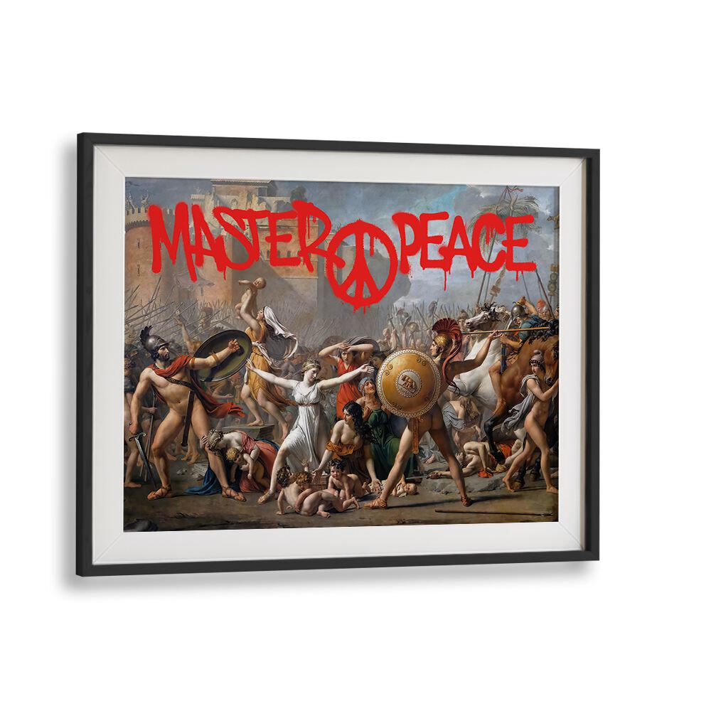 Framed MASTERPEACE, ALTERED ART PRINTS showcase a striking blend of classic art and modern creativity by Dikhotomy.