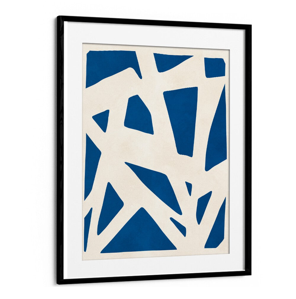 Bold blue and neutral hues characterize the EXPRESSIVE LINES VI, ABSTRACT PAINTINGS, enhancing any artistic space.