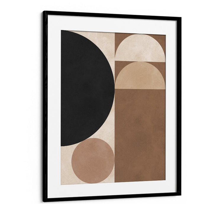 BROWN GEOMETRY VI, GEOMETRIC ART PRINTS featuring modern shapes in earthy tones, perfect for elegant home decor.