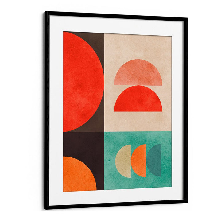 Vibrant CIRCLES IN HARMONY XI, GEOMETRIC ART PRINTS showcases abstract balance in a stunning framed piece.