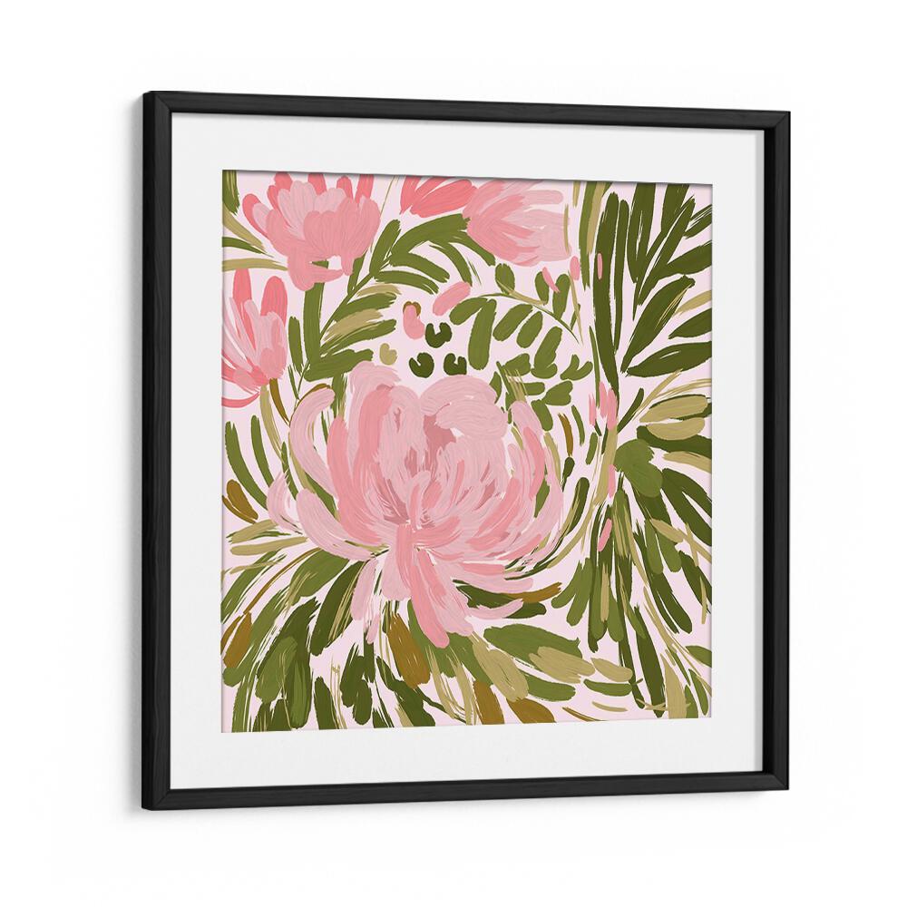 Beautifully crafted PROJECT ROSE, FLORAL FLOWER PAINTINGS featuring vibrant pink blooms and lush green foliage.