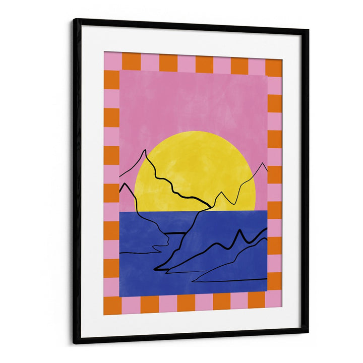 Bright and vibrant DROWNING SUN, LANDSCAPE PAINTINGS by Elena Ristova, showcasing a stunning sunset scene.