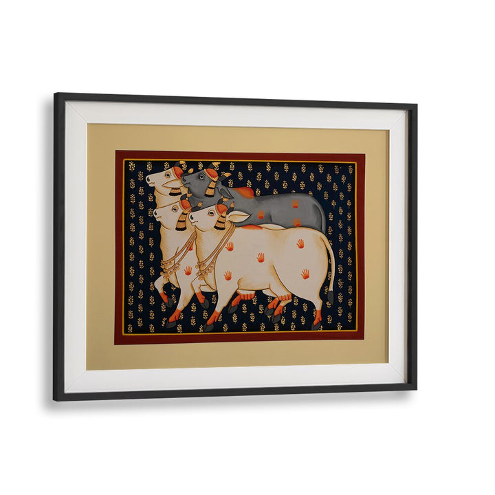 Exquisite TRADITIONAL COW, INDIAN ART PAINTINGS showcasing vibrant colors and cultural heritage for your home decor.