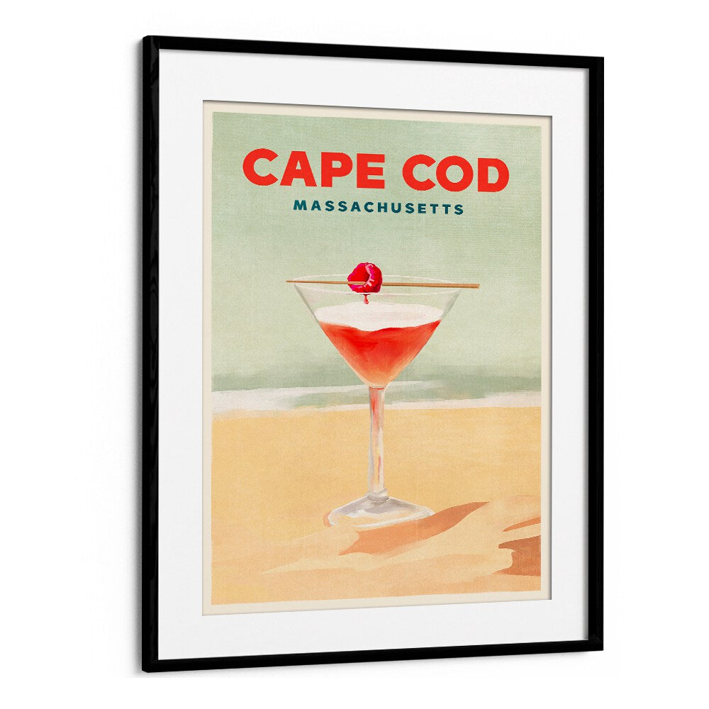 Cape Cod, Bar art featuring a vibrant cocktail poster perfect for enhancing your space with coastal charm.