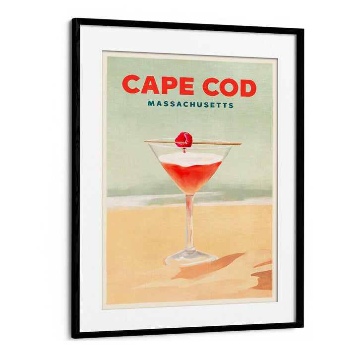 Cape Cod, Bar art featuring a vibrant cocktail poster perfect for enhancing your space with coastal charm.