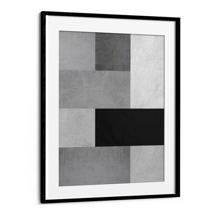 Sophisticated GRAY TEXTURES IV, GEOMETRIC ART PRINTS featured in a stylish black and white framed design. Perfect for decor.
