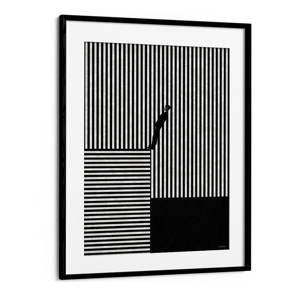 Sophisticated STRIPED ILLUSION, GEOMETRIC ART PRINTS by Underdott, perfect for enhancing modern spaces.