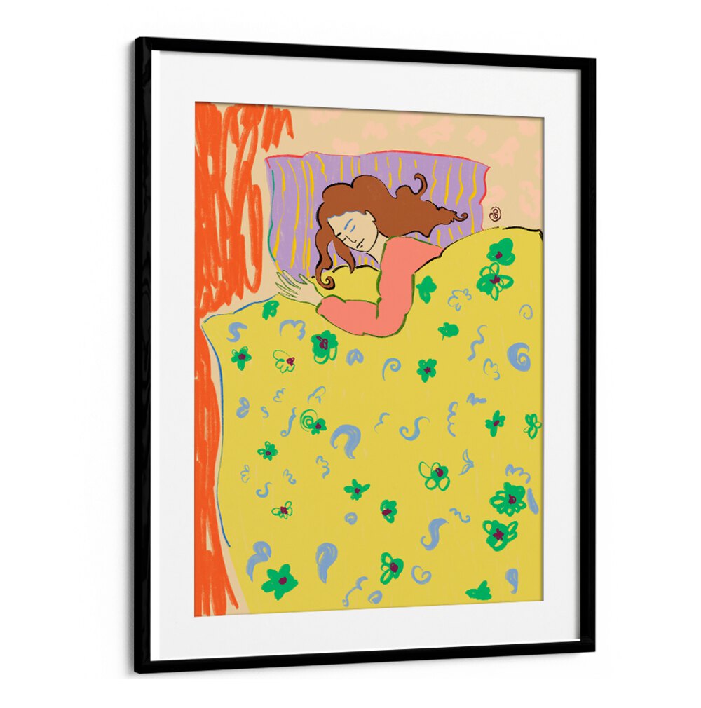 Bring energy to your space with SLEEPING IN, VIBRANT art prints, featuring lively colors and creative design.