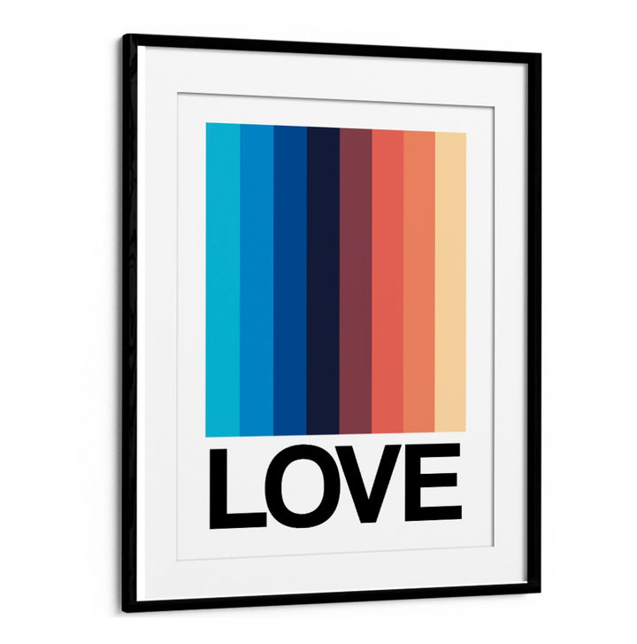 Stylish MIRROR STRIPE LOVE, QUOTES poster adds contemporary flair to any space with its vibrant striped design.