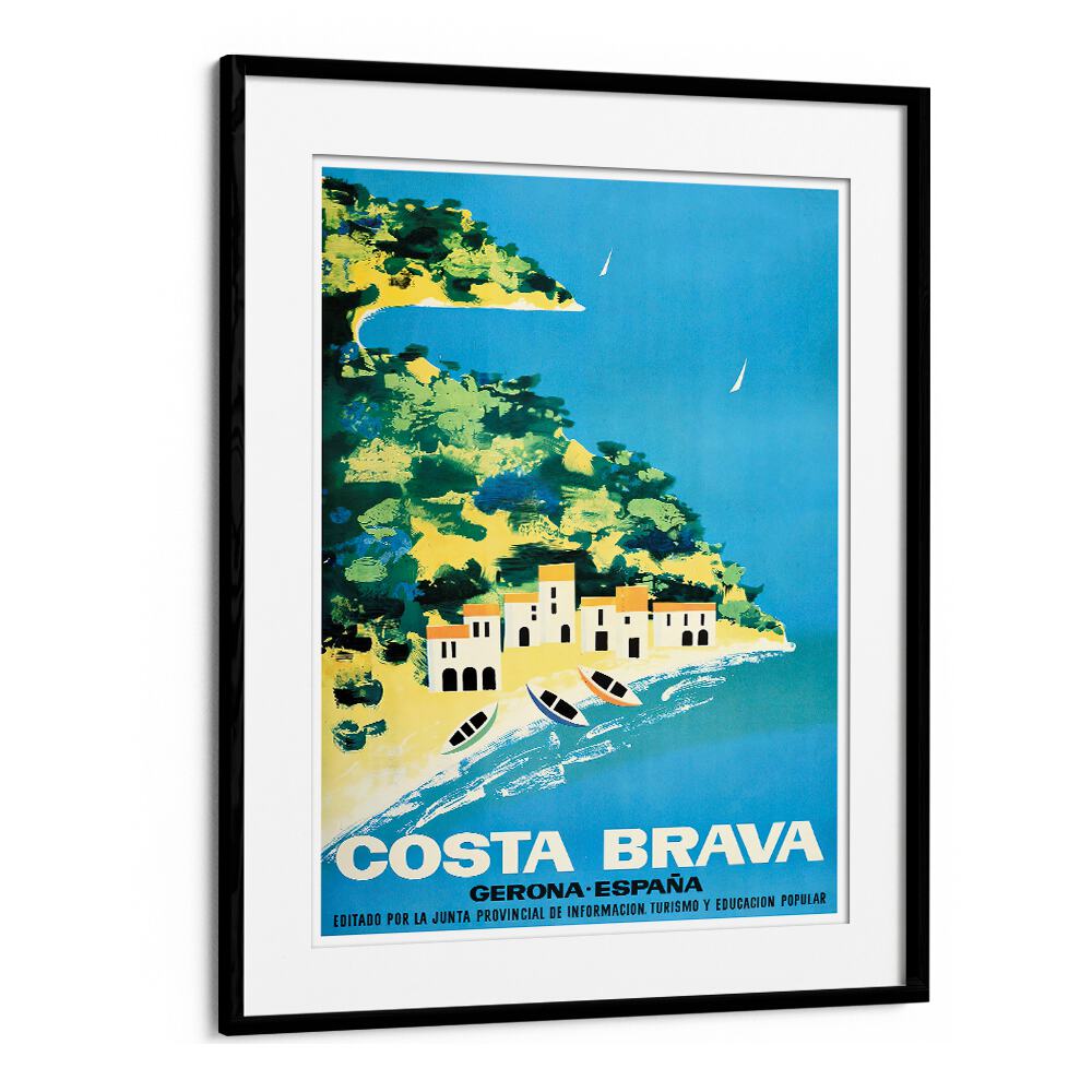 Colorful COSTA BRAVA, VINTAGE TRAVEL POSTERS showcasing the Mediterranean charm of Spain's stunning coastline.