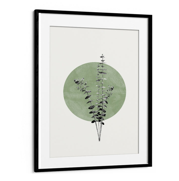 EUCALYPTUS AND GREEN MOON, FLORAL FLOWER PAINTINGS showcase a serene eucalyptus design, perfect for modern decor.