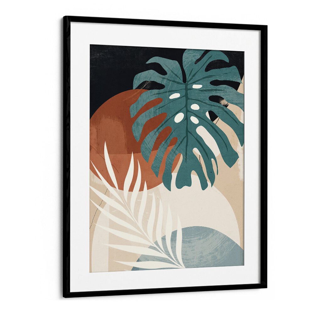 Stunning ABSTRACT TROPICAL LEAVES II, BOHO ART PAINTINGS showcasing vibrant colors and modern boho aesthetics.