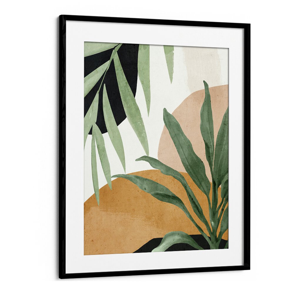 ABSTRACT TROPICAL LEAVES V, BOHO ART PAINTINGS, showcasing vibrant leaves perfect for bohemian decor at Blackmount.
