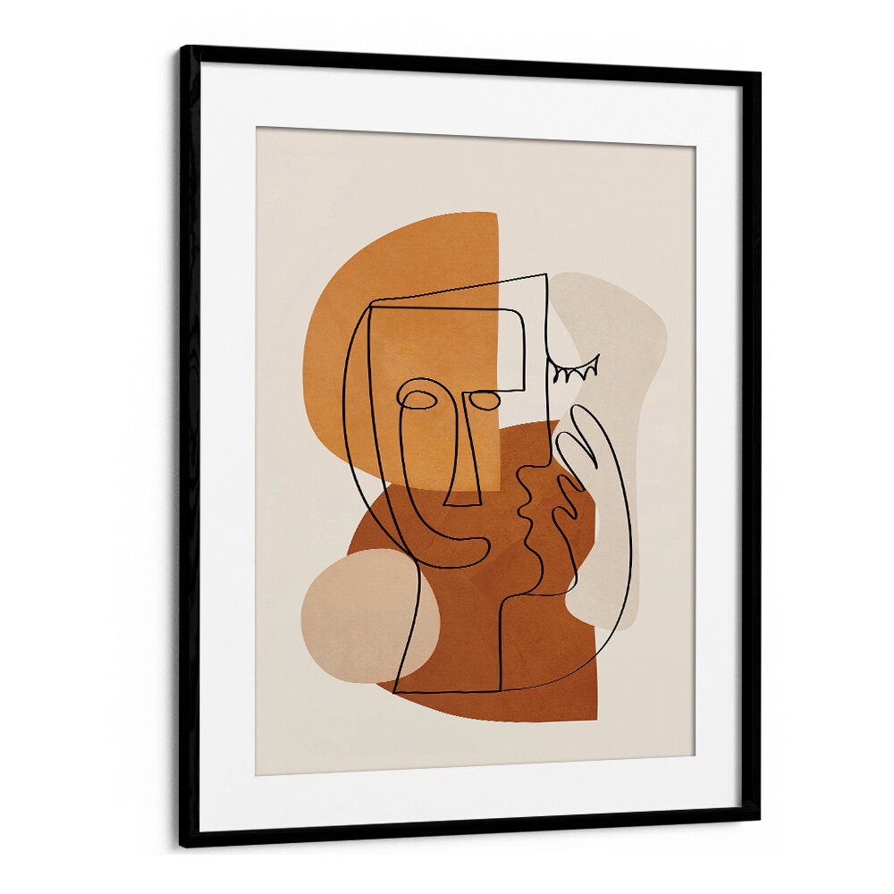 ABSTRACT CLAY FACES I , BOHO ART PAINTINGS