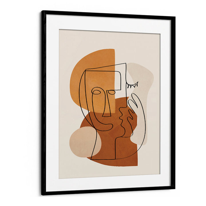 ABSTRACT CLAY FACES I , BOHO ART PAINTINGS