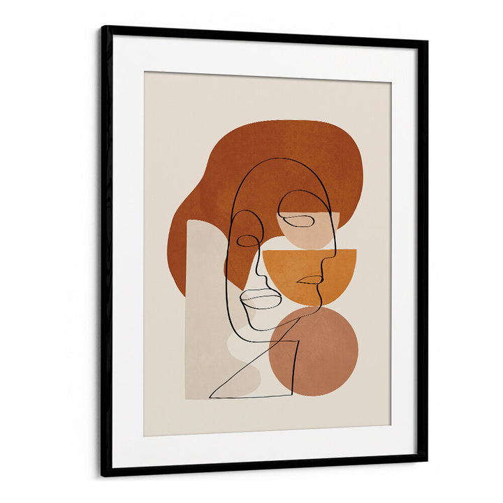 ABSTRACT CLAY FACES II , BOHO ART PAINTINGS