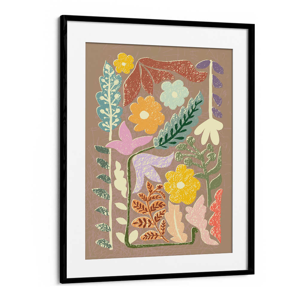 Vibrant EARTHY TONES, FLORAL FLOWER PAINTINGS bring life to any space with their captivating hues and abstract designs.