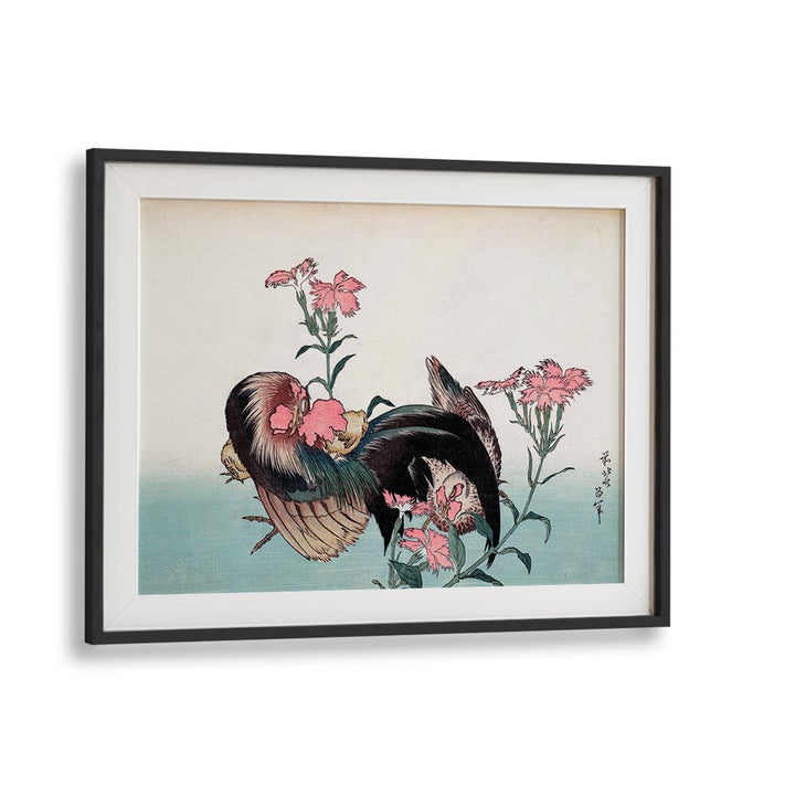 KATSUSHIKA HOKUSAI’S COCK AND FLOWER , VINTAGE PAINTINGS