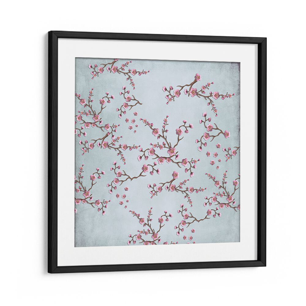 Stunning CHERRY BLOSSOM PINK FLOWERS, FLORAL FLOWER PAINTINGS in a chic frame, perfect for transforming any living space.