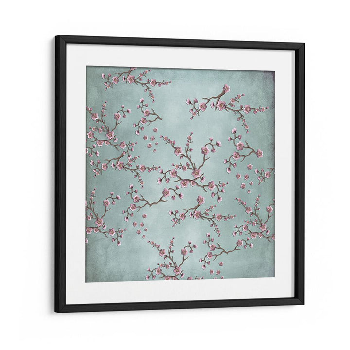 Stunning CHERRY BLOSSOMS II, FLORAL FLOWER PAINTINGS featuring delicate pink blooms against a serene backdrop.