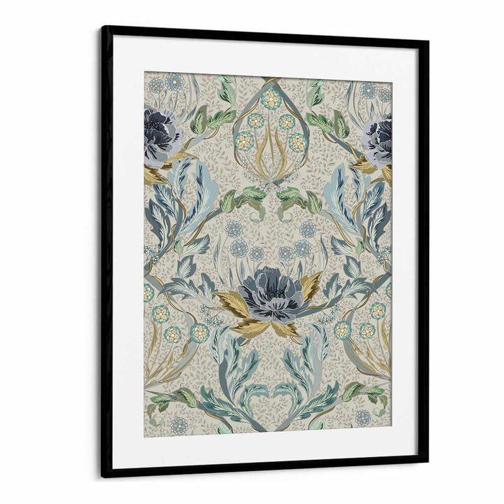 HAZY BLUE TINTED PATTERN, PATTERN ART PRINTS featuring intricate floral designs, perfect for modern decor. Transform your space!