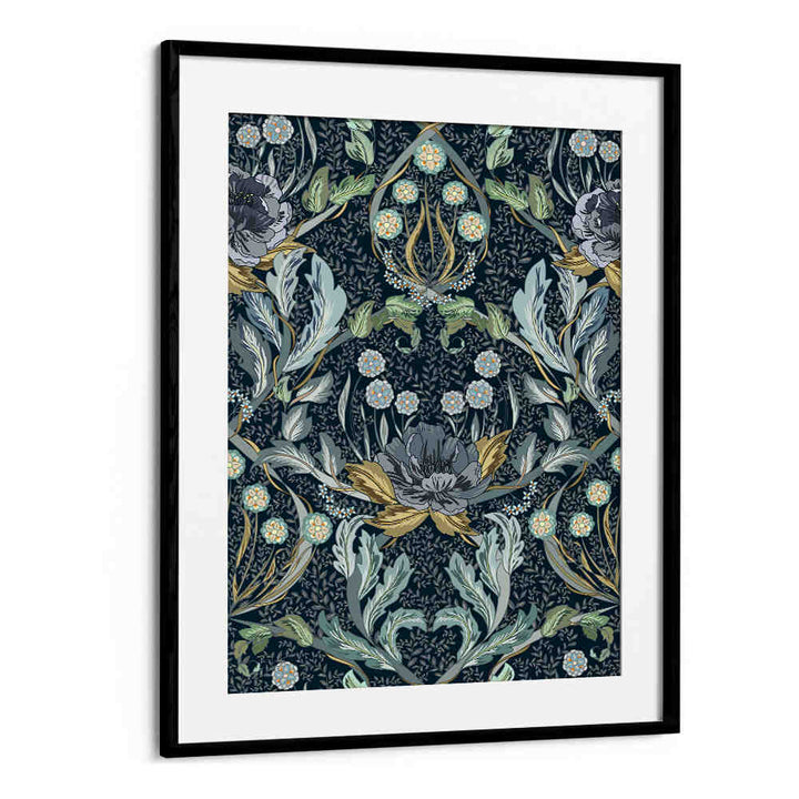 Captivating FLORAL BLUE PATTERN, PATTERN ART PRINTS enhance any space with bohemian charm and intricate details.