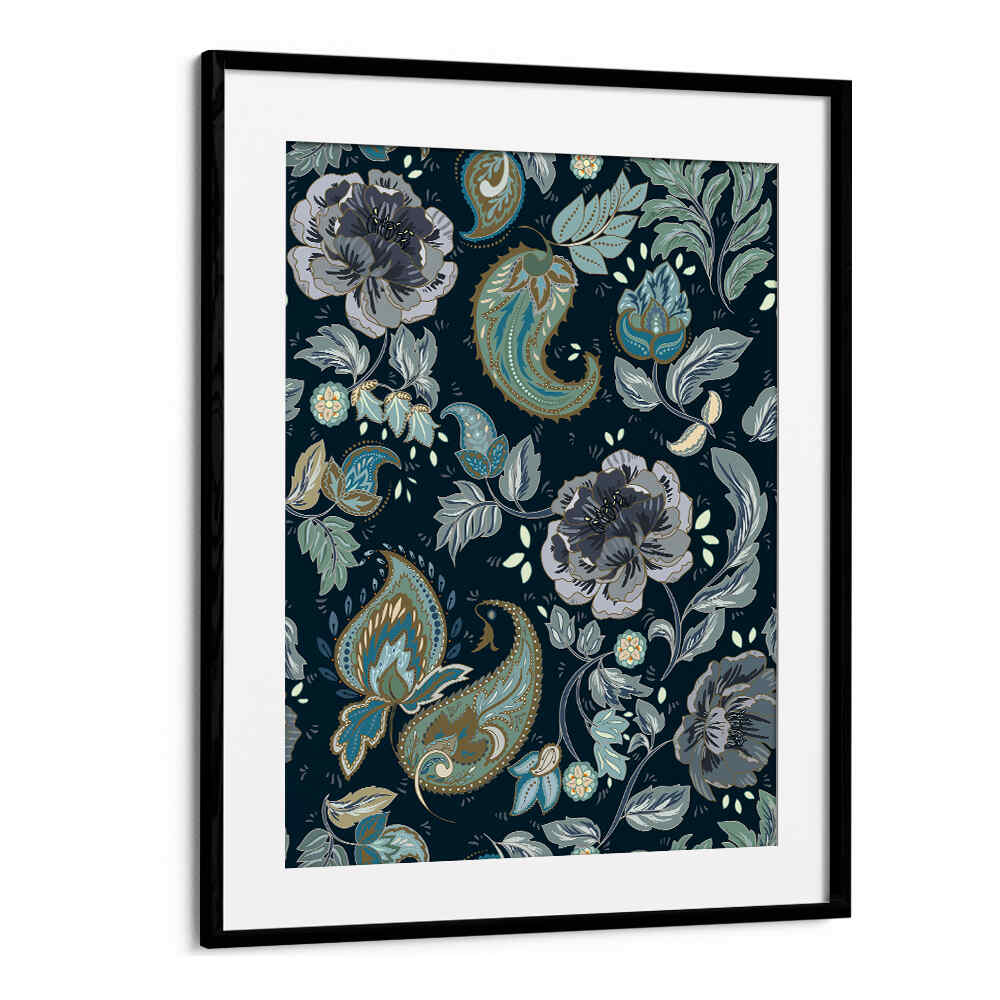 Elegant MOONSHINE BLUE PATTERN ART PRINTS featuring floral designs, perfect for enhancing your contemporary space.