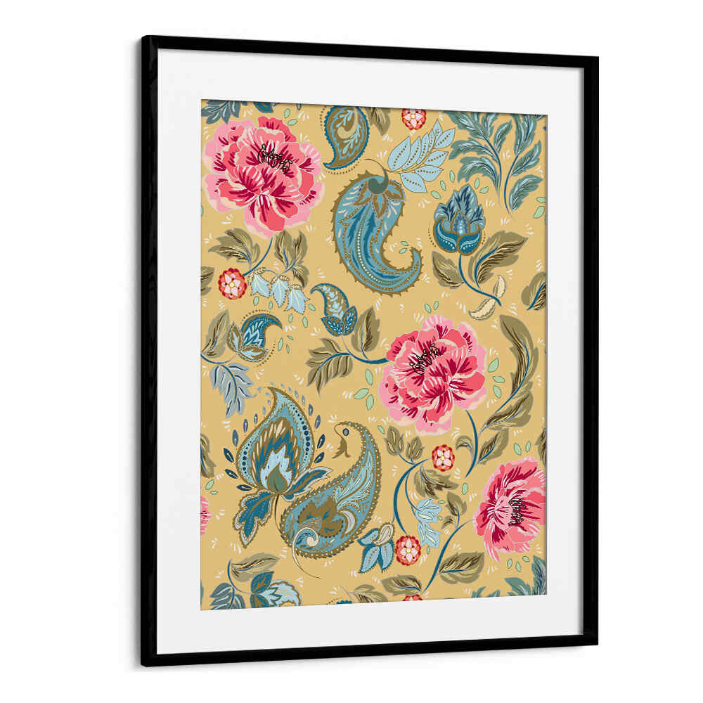 Colorful floral design featuring intricate patterns in the PAISLEY I, PATTERN ART PRINTS to elevate your space.