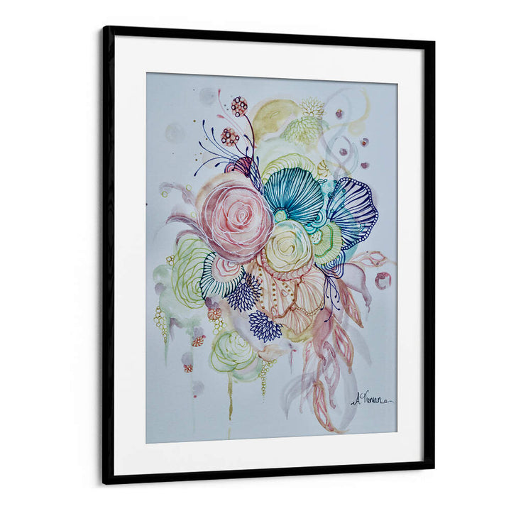 Colorful abstract floral brushstrokes in the INDULGENCE, FLORAL FLOWER PAINTINGS brighten any space beautifully.