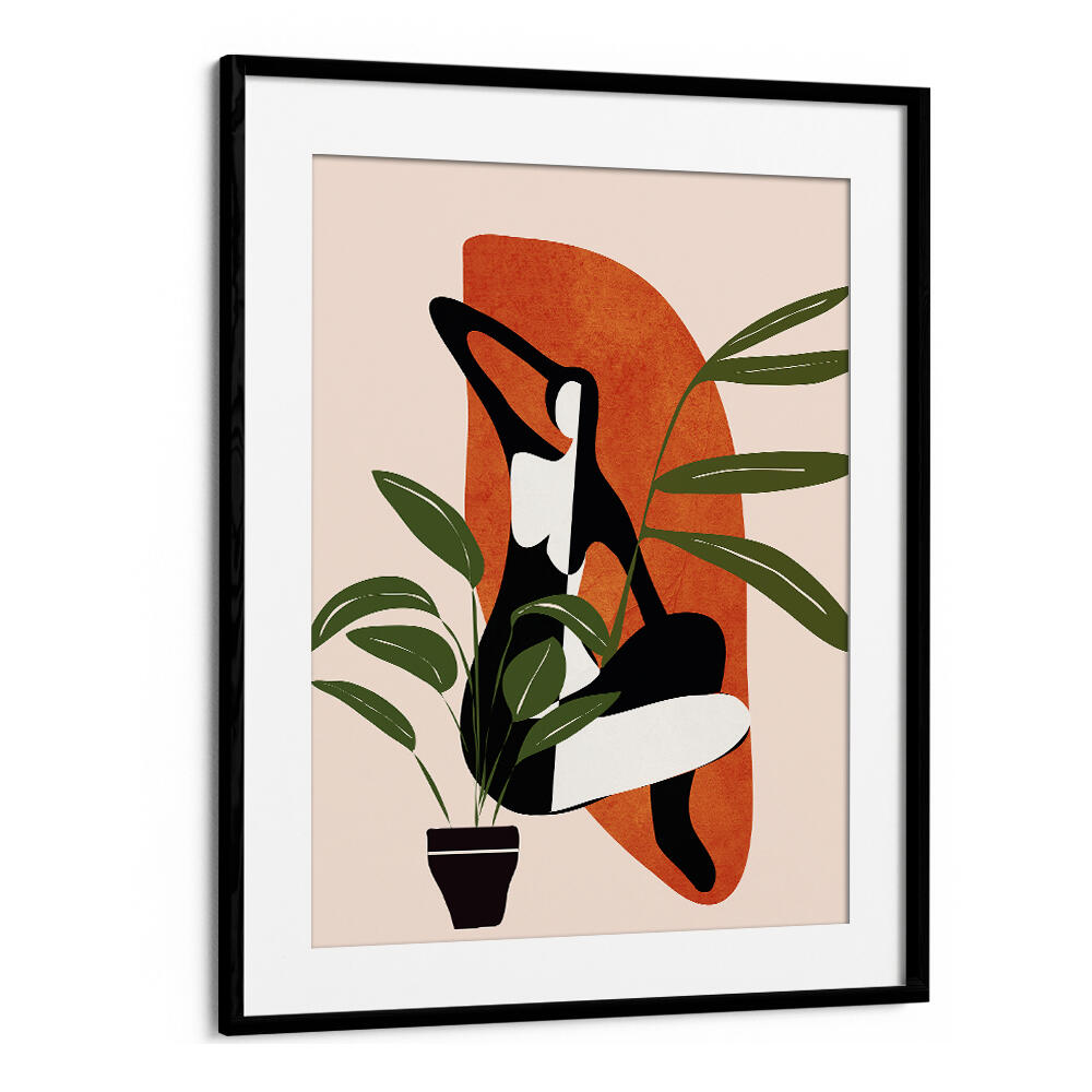 VERDANT SILHOUETTE , BOHO ART PAINTINGS