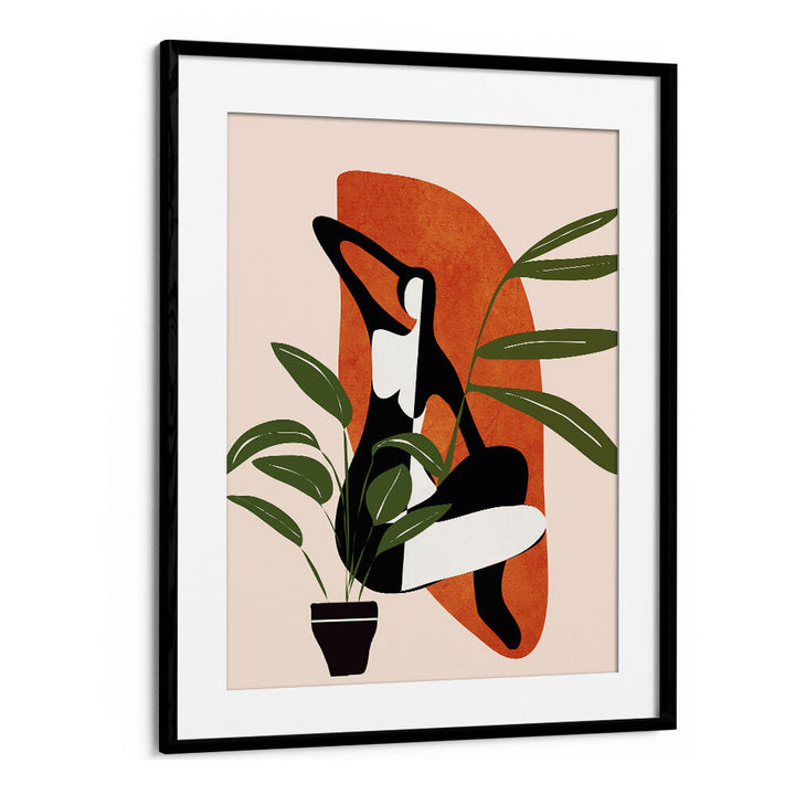 VERDANT SILHOUETTE , BOHO ART PAINTINGS