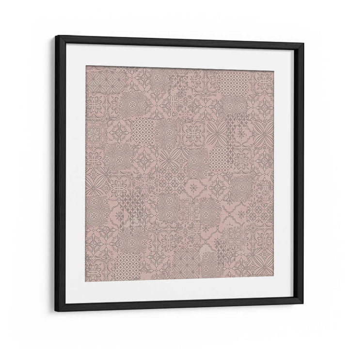 VINTAGE TILE PATTERN CLASH SOFT PINK , PATTERN ART PRINTS