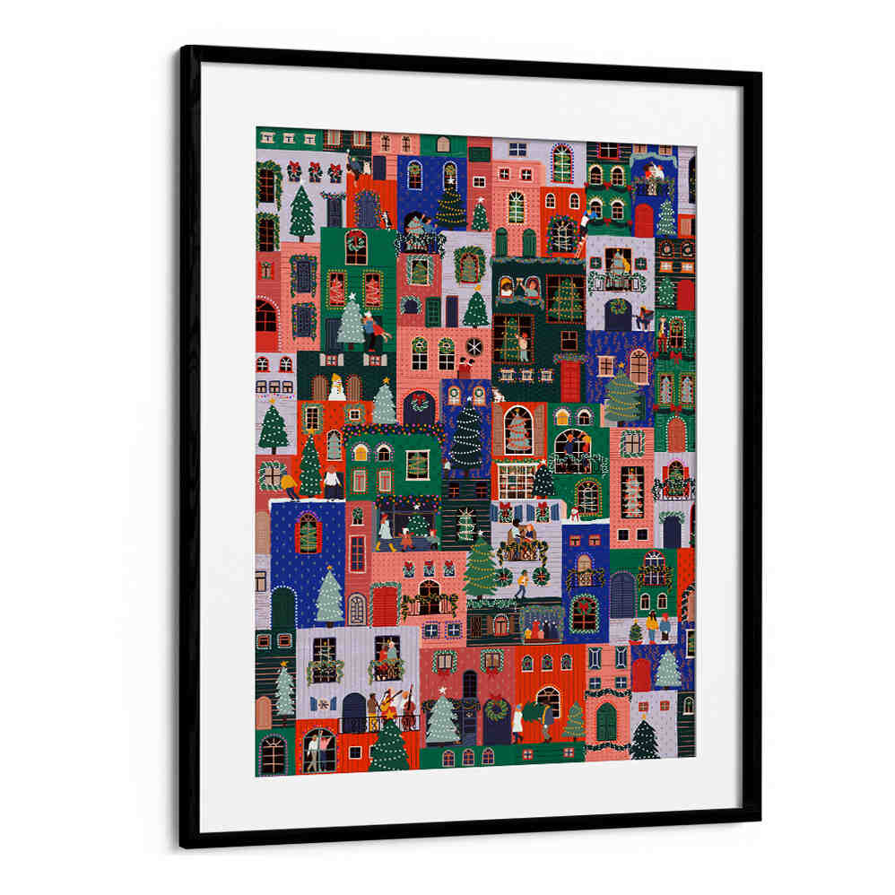 HOLIDAY HOUSES , PATTERN ART PRINTS